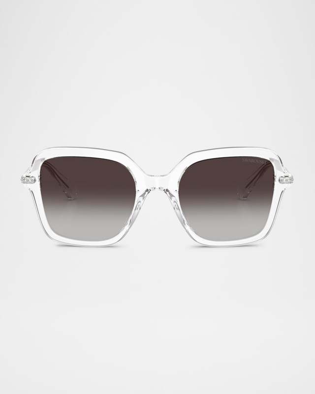 SK6040 Crystal-Embellished Acetate Square Sunglasses